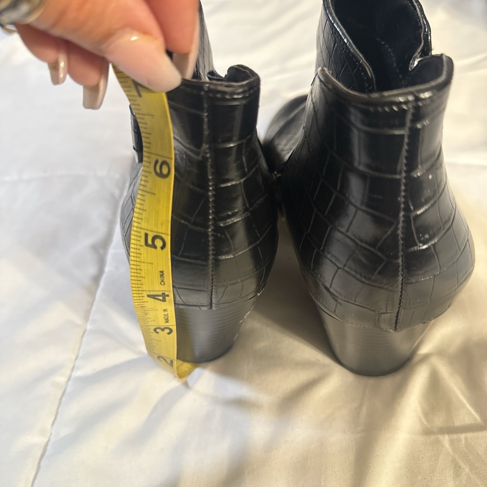 Style & Co. Black Croc-Pattern Ankle Booties - Picture 5 of 6